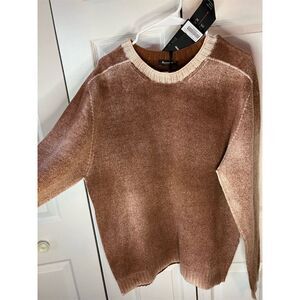 Arovescio Men's XL Brown Pullover Knit Sweater Seamless Italy Reversible